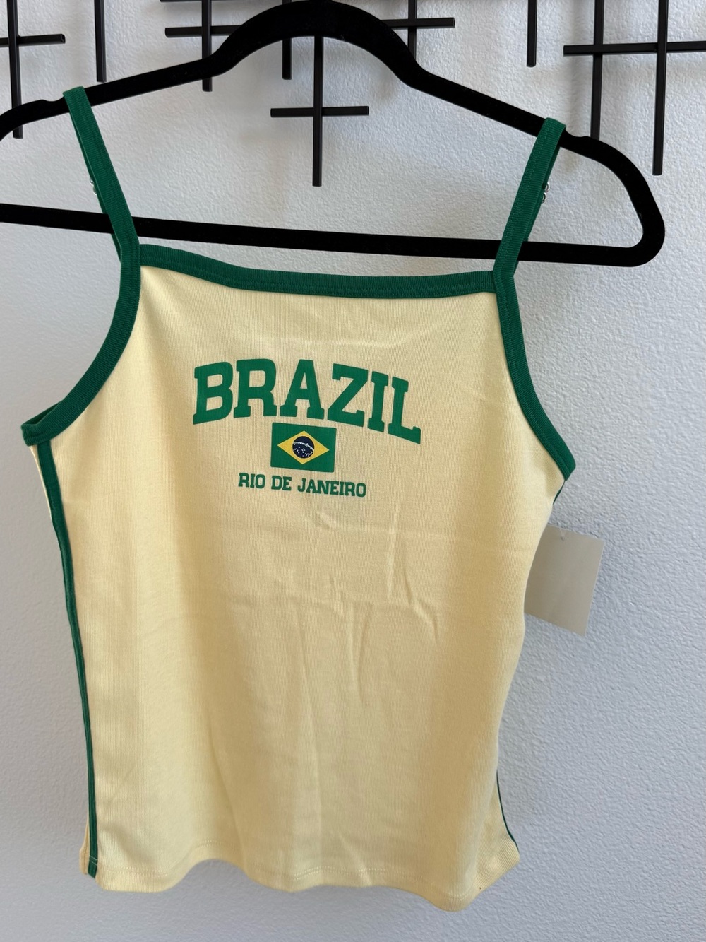 Brazil Rio de Janeiro Cami Tank Top Yellow Green NWT Women XS World Cup